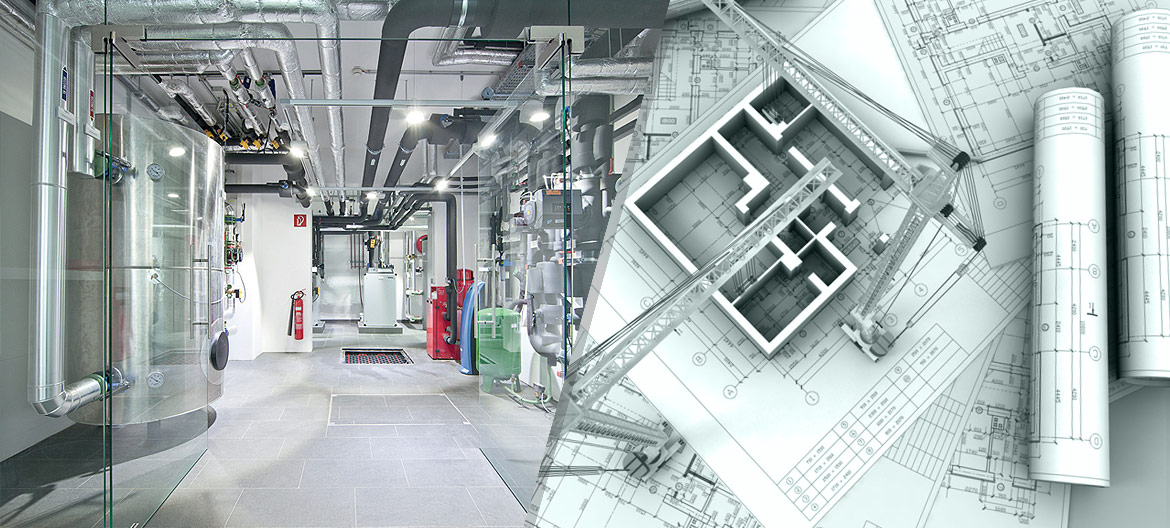 Épületgépészet - gépház és tervrajz